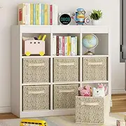 [Wisdom Star] 6 Pack Fabric Storage Cubes with Handle, Foldable 13x13 Inch Large Cube Storage Bins, Storage Baskets for Shelves, Storage Boxes for Organizing Closet Bins