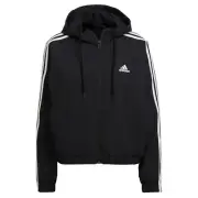 ADIDAS Women's Hooded Windbreaker Jacket Black Ladies Size UK Medium 12/14 NEW