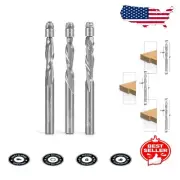 Versatile Router Bit Set - 3 Solid Carbide Flush Trim Bits for Smooth Finishing
