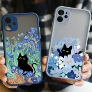 Retro Oil Painting Van Gogh Cat Phone Case for iPhone Shockproof Hard Covers