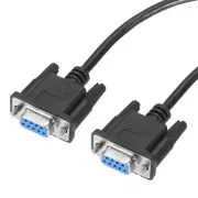 1.6 ft Null Modem Cable, DB9 Crossover Cable, 9 Pin Female to Female, Black