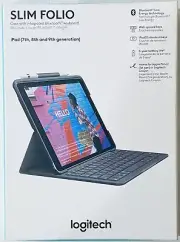 Logitech Slim Folio Keyboard Case For iPad (7th, 8th & 9th Gen) 920-009473 NEW