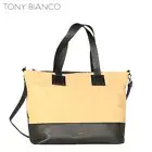 TONY BIANCO BLACK BEIGE TOTE HANDBAG WOMENS LADIES GIRL STUDENT FASHION BAG NEW