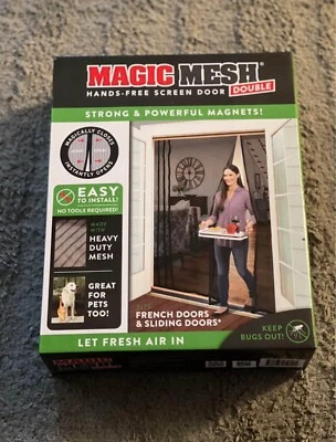 Magic Mesh Magnetic Double Screen Door Fits French & Sliding Doors 75"x83"