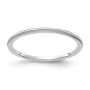 14K White Gold 1.2mm Bead Stackable Band