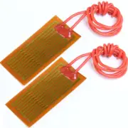 2PCS 12V PI Heating Thin Film Polyimide Adhesive Heater Plate Pad Panel 25x50mm