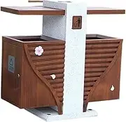 Outdoor Trash Can Outdoor Scenic Classification of Rubbish Double Barrels Large Bins Property Community Creative Waste Bins Peach Blossom Bins Outside Garbage can