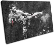 Bold Bloc Design - UFC Grunge MMA Forrest Griffin Sports 60x40cm Single Canvas Art Print Box Framed Picture Wall Hanging - Hand Made in The UK - Framed and Ready to Hang 13-9631(00B)-SG32-LO-B