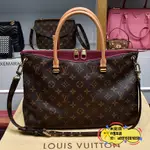 LV 路易威登老花拼色 PALLAS 中號 傳奇包 單肩包 斜背包 手提包 M41175二手