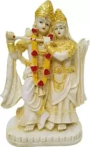 FABZONE Antique Finish Lord Radha Krishna Love Couple Statue Hindu God
