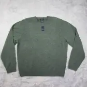 Brooks Brothers Sweater Mens XL Moss Green Crewneck Lambs Wool Blend NWT *Read*