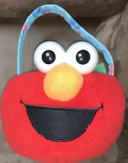 ELMO EASTER BASKET PLUSH SESEME STREET SUPER CUTE !! RARE