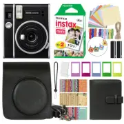 Fujifilm Instax Mini 40 Fuji Instant Film Camera Black + 20 Film Deluxe Bundle