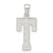 Sterling Silver Rhodium-Plated Letter T Initial Pendant