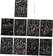 JOINPAYA 1 Set DIY Scratch Paper Art of Unicorn Scratching Painting Cards Fun Graffiti Tool for Creative Activities Great for Imagination and Parent Interaction