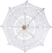 [PACKOVE] Lace Umbrella Parasol for Bride Embroidered Design for Weddings Dance and Parties Elegant Floral Decor with Radius for Tea Parties and Cosplay