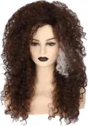 Womens Wig Brown Long Curly Fluffy Bellatrix Lestrange Cosplay Halloween Costume