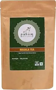 NAHOM India's Mix Masala Chai Tea Loose Leaf, Blend of Black Tea, Cinnamon, Cardamom and Black Pepper with Ancient Indian Herbs House Recipe of Spiced Masala Tea | Chai Latte Suited 3.53oz |100g Pouch