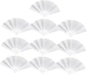 TOBBOMEY 10pcs Graffiti Hand Fans Blank DIY Fans Paper Art Supplies for DIY Decorative Crafts
