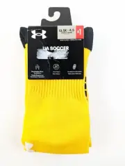 Under Armour Soccer Socks Youth Size 13.5K - 4.5 Over The Calf Steeltown Gold UA
