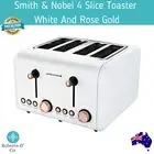 Smith & Nobel 4 Slice Toaster White And Rose Gold Toasters 4 Slice Toaster