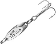 BESPORTBLE Stainless Steel Treble Hook Fishing Bait with Love You Dad Design Durable Fake Bait for Outdoor Fishing Triple Hooks Tackle Accessories