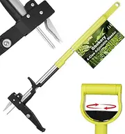 Gbekery 4-Claw Weed Puller Tool with Long Handle Adjustable 39" to 47",Stand Up Weed Puller Tool for Yard, Gardening Weeding Tool Stainless Steel Claws,Remove Weeds Without Bending