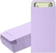 uxcell Money Envelope, 100 Pack 6.5" x 3.5" Cash Envelopes Money Holder Bags Budgeting Saving Challenge Letter for Gift Coins Checks Tickets Jewelry Passport Card, Purple