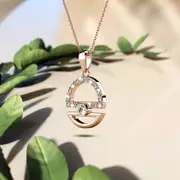Modern Sphere Pendant Necklace in Rose Gold Adorned with Crystals from SWAROVSKI ®