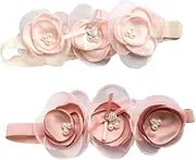 ERINGOGO 2pcs Flower Hairbands Adorable Light Dark Pink Floral Headbands for Boy Girl for Birthdays Showers and Photography