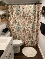 Vintage Style Christmas Shower Curtain New Unused- One Of A Kind