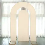 2 BEIGE Fitted Spandex Open Arch Double Sided Backdrop STAND COVERS Party Event