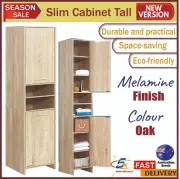 Slim Cabinet Tall Cupboard Kitchen Pantry Laundry Storage Bathroom Cabinet Shelf