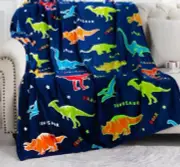 Glow In The Dark Dinosaur Blanket -kids Gift