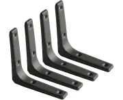 Wall Shelf Bracket, Matte Black Metal Bracket, Metal Shelf Bracket For Kitchen Decor, Heavy Duty Bracket, 100mm*100mm, 4pcs