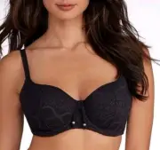 FREYA Sundance Sweetheart Bikini Top US 30DDD Black Underwire Bra Padded Swim