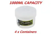 4 x 1000ML Short Screw Top Stack-able Plastic Food Storage Container Box Tubs Lid