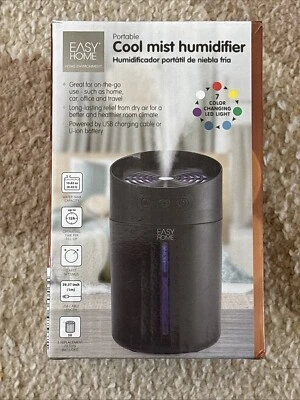 Easy Home Rechargeable Cool Mist Humidifier Black