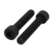 2pcs M8x45mm 12.9 Grade Hex Socket Cap Left Hand Thread Screw Bolt Black