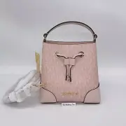 Michael Kors Mercer Small Bucket Bag Logo Drawstring Crossbody Blush Pink $398