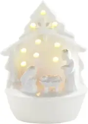 Mud Pie Light Up Nativity Table SITTERS, White