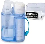 BigOtters Compressed Towels with Bottle, Disposable Towels for Face with Reusable Dispenser Carry Case Portable Washcloths Survival Kit for Outdoors Hiking Camping Hotel Travel