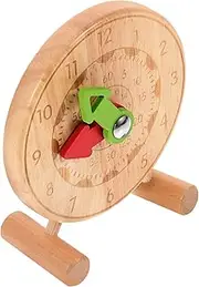ifundom Educational Wooden Mini Clock for Boys and Girls Cognitive Time Learning Toy Attractive Home Dec