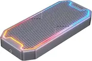 UNITEK M.2 SSD NVMe/SATA 10Gbps RGB Drive Enclosure | USB-C | Cable Length 30 cm | Aluminium Alloy Enclosure | Supports USB3.2 Gen2 10Gbps SuperSpeed