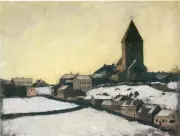 Edvard Munch Old Aker Church 1881 17"x 22" Archival Art Print