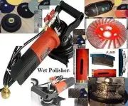 Wet Polisher 3/8" 3/4" Full Bullnose Router 1 3/8" core bit polishing pad cup