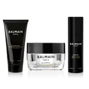 Set Balmain Professionnel: Scalp Scrub 100 g + Dimethicone Beard Oil For Definition and Texture 30 ml + 2 In 1 Glycerin Shampoo and Shower Gel for Men