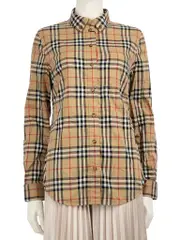 Beige Nova Check Button Up Shirt