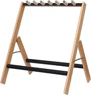 Frediuo Multiple Guitar Stand,Wood Floor Stand, Folding,Non Scratch Padding Guitar Holder Guitar Rack for Bag Case Guitar Home Stage, hold 4 Guitar