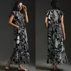 New Anthropologie Maeve Cassandra Maxi Dress Ruffle Cotton Flounce Size Small